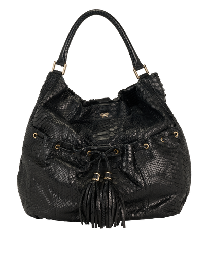Slouch Tote, &pound;150, Handbags, Black, Leather, Front view